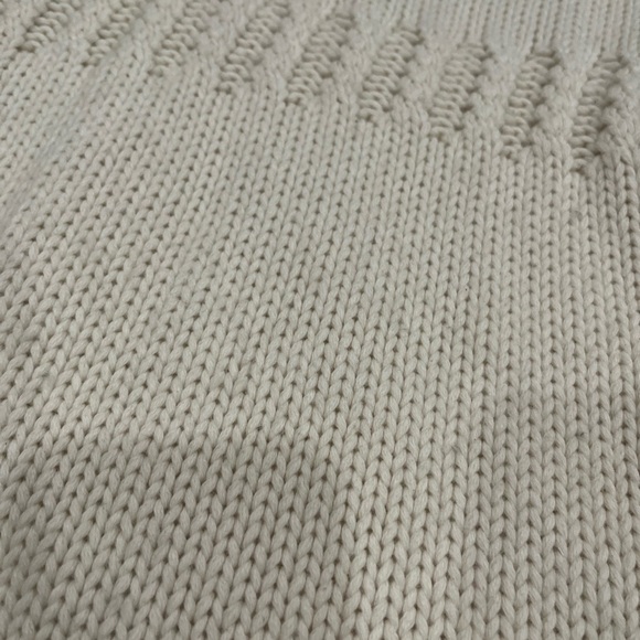 [S]Trovata Off White Cashmere Blend Chunk Knit Tank Sweater Dress Crochet - Picture 2 of 9